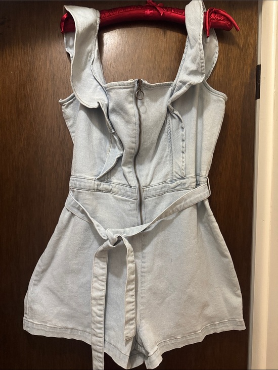 Tinseltown Other - Tinseltown Light Blue Denim Romper with Belt